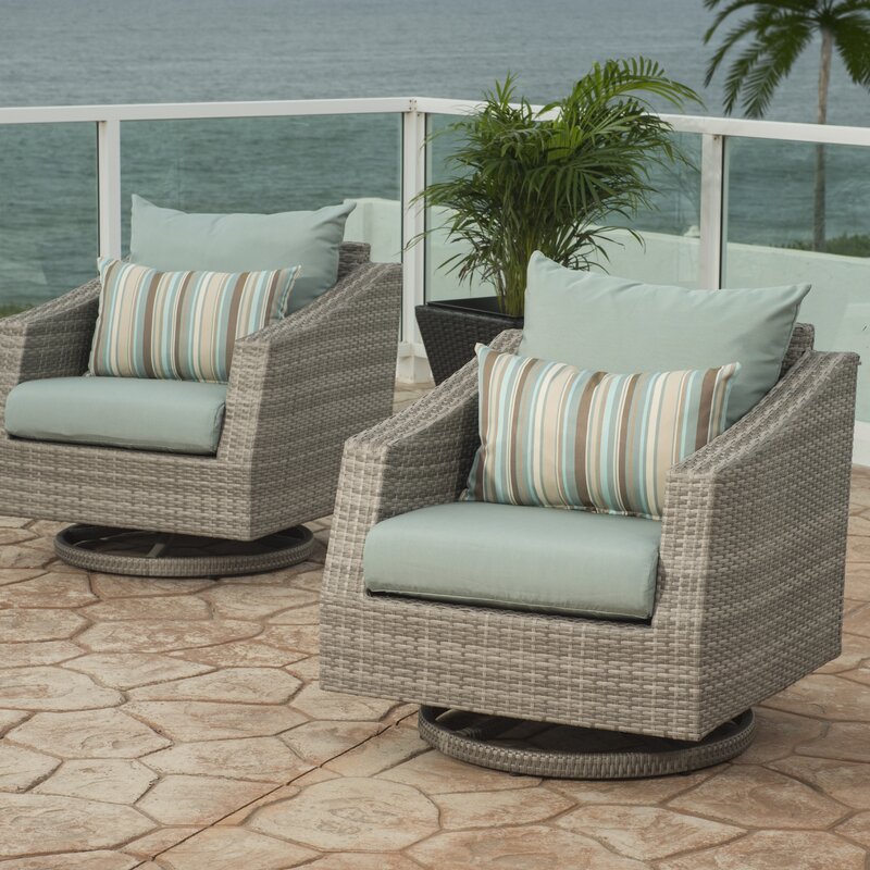 Wade Logan® Castelli Swivel Patio Chair with Sunbrella Cushions